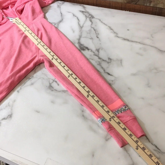Victoria's Secret Pink‎ Love Hoodie Sweatshirt Womens Small Sequins Pullover - Picture 13 of 14